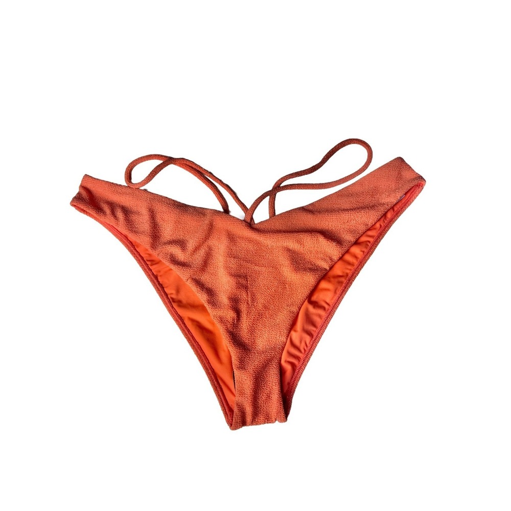 Storm Reid x PacSun V Bikini XL Orange Coral Shimmer Sparkly Cutout Strap NWT